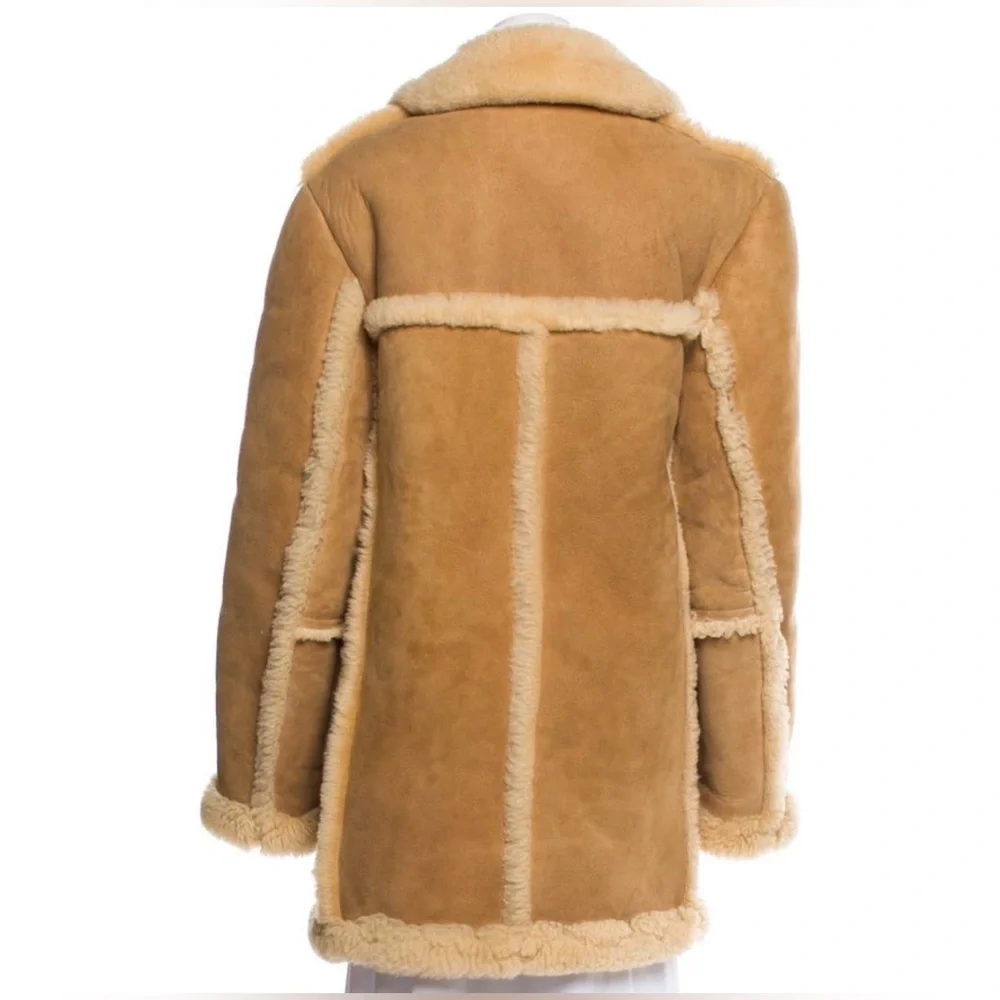 Saks Fifth Avenue brown shearling jacket coat Size 42 - Picture 4 of 17